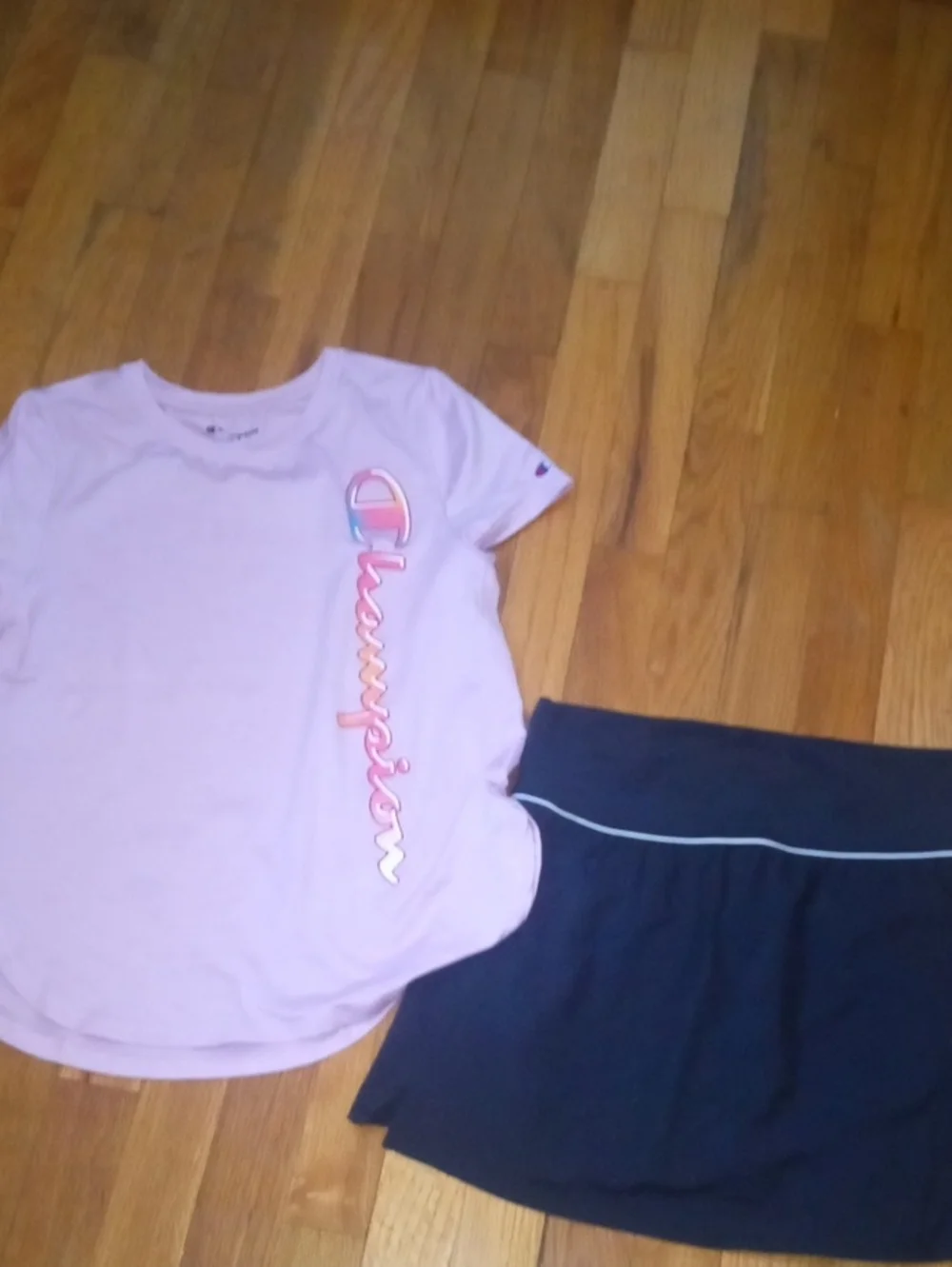 girl xl champion tee and drifit tennis skort